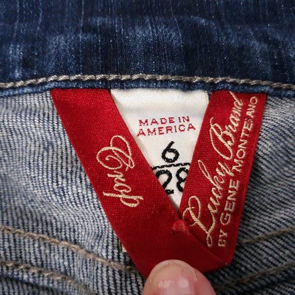 Lucky Brand Women's Crop Jeans Size 6/28 Legionnaire Ankle Snaps Dark Wash Blue - Picture 15 of 16